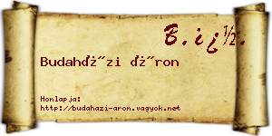 Budaházi Áron névjegykártya