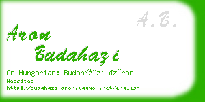 aron budahazi business card